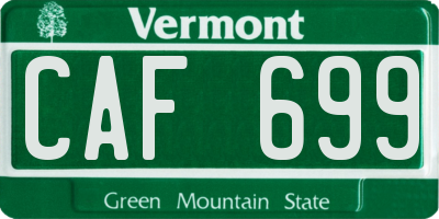 VT license plate CAF699