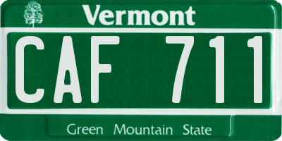 VT license plate CAF711