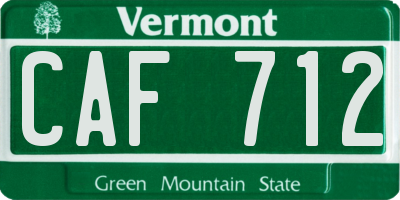 VT license plate CAF712
