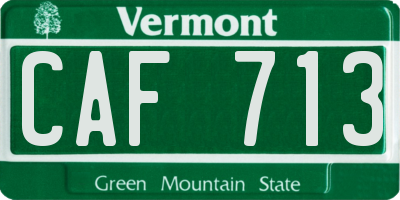 VT license plate CAF713