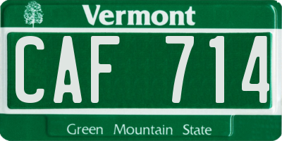 VT license plate CAF714