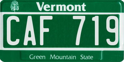 VT license plate CAF719