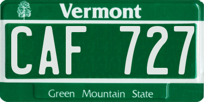 VT license plate CAF727