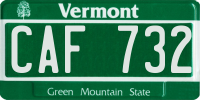 VT license plate CAF732