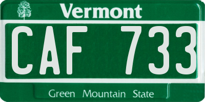 VT license plate CAF733