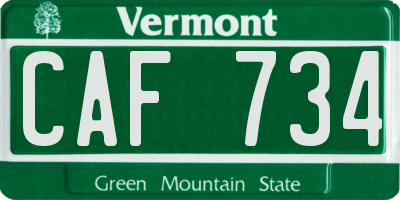 VT license plate CAF734