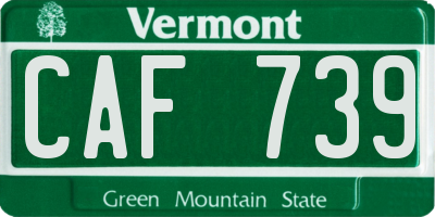 VT license plate CAF739
