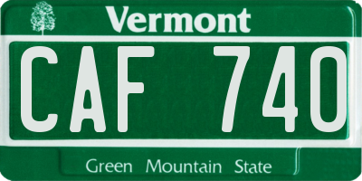VT license plate CAF740