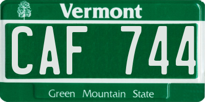 VT license plate CAF744