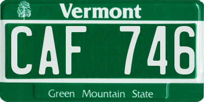 VT license plate CAF746