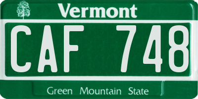 VT license plate CAF748