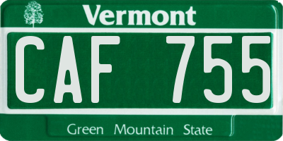 VT license plate CAF755
