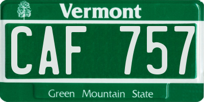 VT license plate CAF757