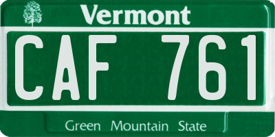 VT license plate CAF761