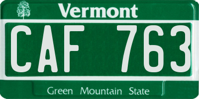 VT license plate CAF763