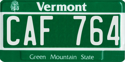 VT license plate CAF764
