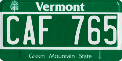 VT license plate CAF765