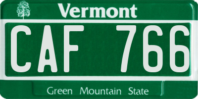 VT license plate CAF766