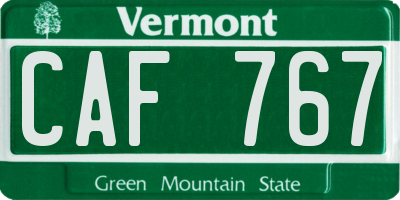 VT license plate CAF767