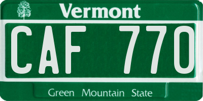 VT license plate CAF770