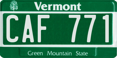 VT license plate CAF771