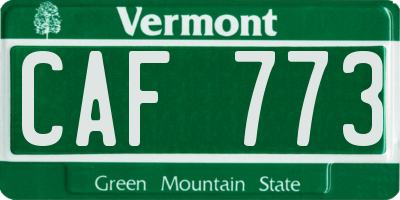 VT license plate CAF773