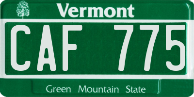 VT license plate CAF775