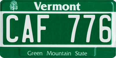 VT license plate CAF776