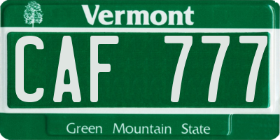 VT license plate CAF777