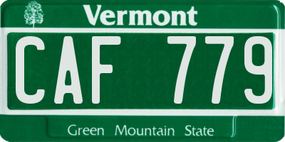 VT license plate CAF779