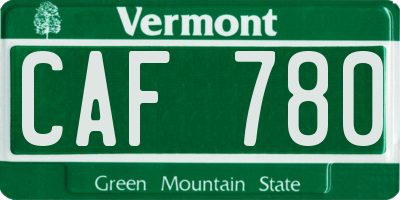 VT license plate CAF780