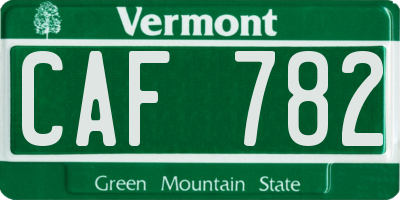 VT license plate CAF782