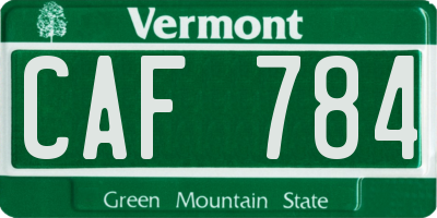 VT license plate CAF784