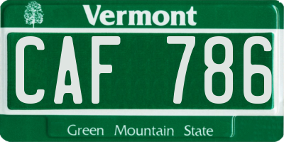 VT license plate CAF786