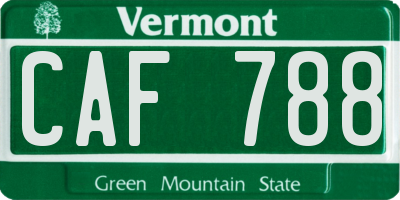 VT license plate CAF788