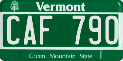 VT license plate CAF790