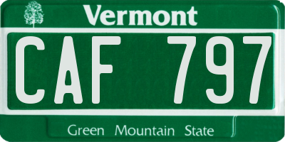 VT license plate CAF797