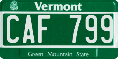 VT license plate CAF799