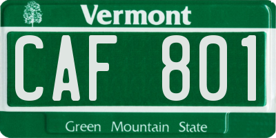 VT license plate CAF801