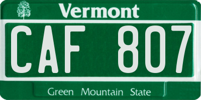 VT license plate CAF807