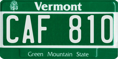VT license plate CAF810