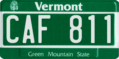 VT license plate CAF811