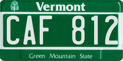 VT license plate CAF812