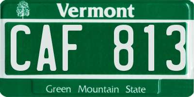 VT license plate CAF813