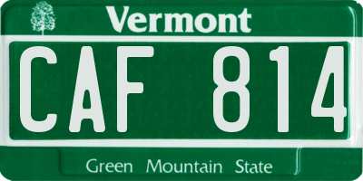VT license plate CAF814