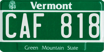 VT license plate CAF818