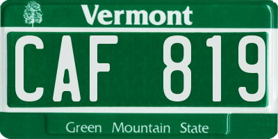 VT license plate CAF819