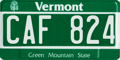 VT license plate CAF824
