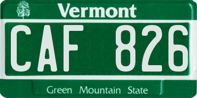 VT license plate CAF826