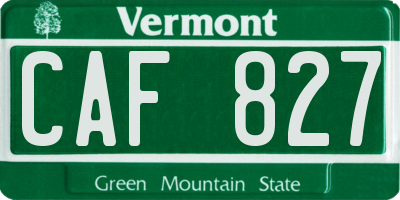 VT license plate CAF827